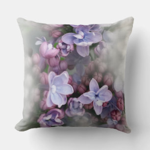 Lilac blooming throw pillow