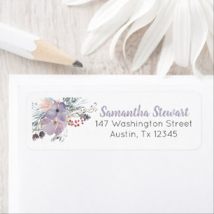 Lilac Blooms Floral Custom Stationery Address