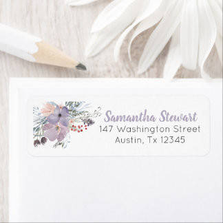 Lilac Blooms Floral Custom Stationery Address