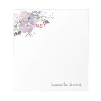 Lilac Blooms Floral Personalized Stationery Note