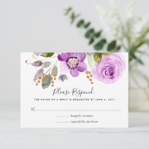 Lilac Blooms RSVP Card