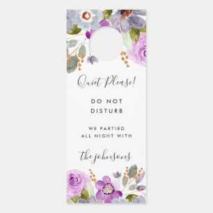 Lilac Blooms Wedding Do Not Disturb Door Hanger