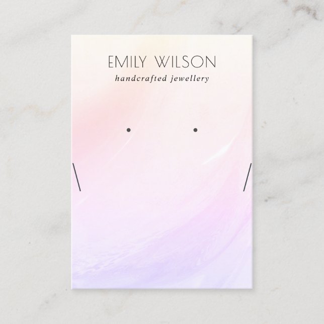 Lilac Blush Holographic Earring Necklace Display Business Card (Front)