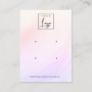 Lilac Blush Wave Hologram Logo 2 Earring Display Business Card