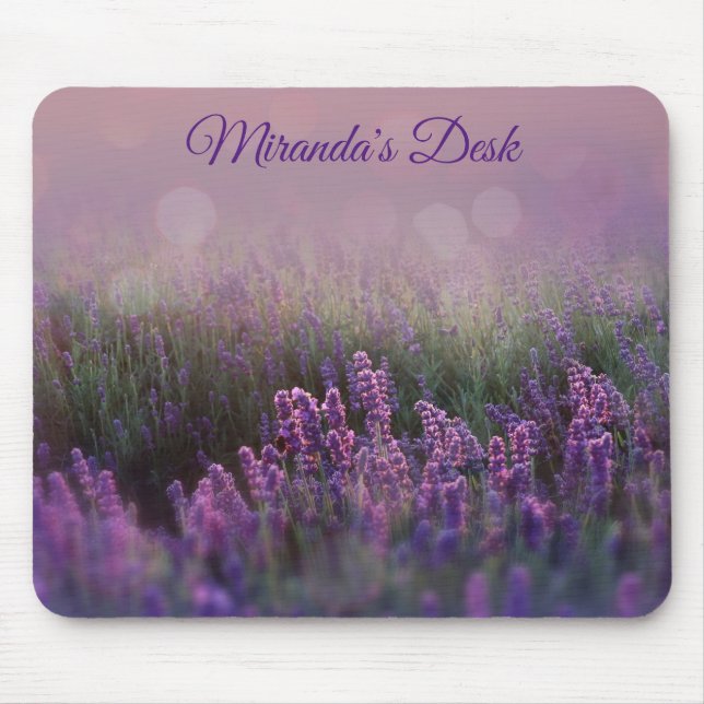 Lilac Bokeh Purple field of flowers  Mouse Pad (Front)