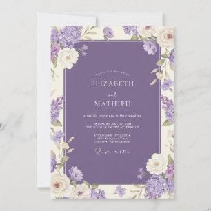 Lilac Botanical Romantic Wedding Invitation