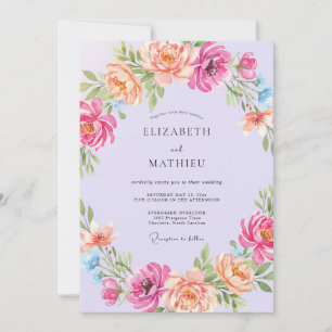 Lilac Bountiful Botanical Wedding Invitation
