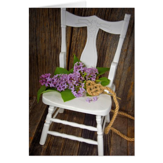 Lilac Bouquet with rope heart Card