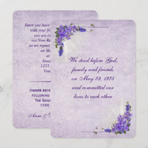 Lilac Bouquets for Vow Renewal Invitation