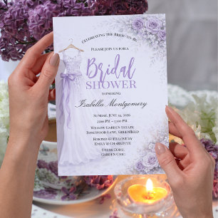 Lilac Bridesmaid Dress Bridal Shower Invitation