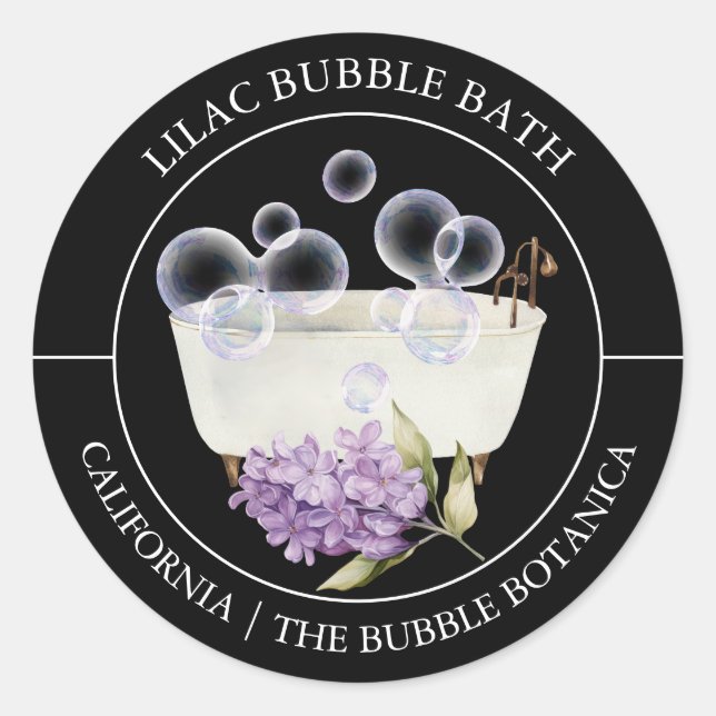 Lilac Bubble Bath label (Front)