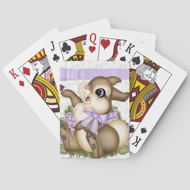 Lilac Bunny Playing Cards (Back)