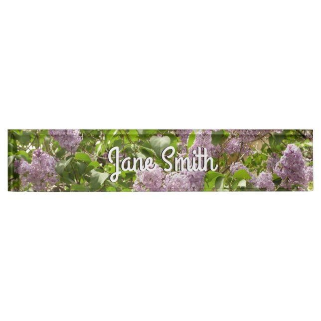 Lilac Bush Beautiful Purple Spring Flowers Nameplate (Front)