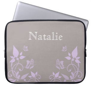 Lilac Butterfly Floral Electronics Sleeve