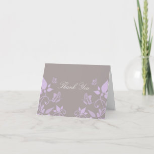 Lilac Butterfly Floral Thank You Card