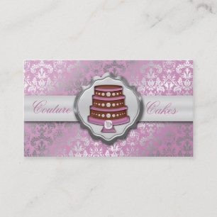 Lilac Cake Couture Glitzy Damask Cake Bakery Business Card