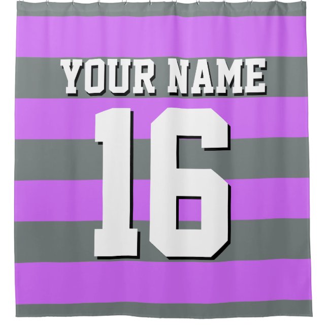 Lilac Charcoal Sports Jersey Preppy Stripe (Front)