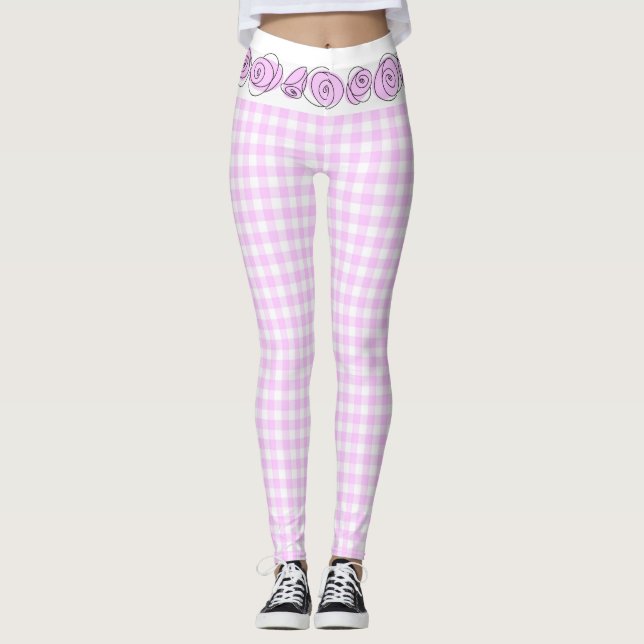  Lilac Check Leggings (Front)
