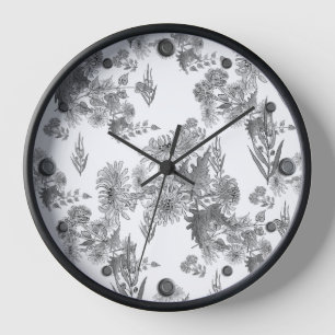 Lilac chrysanthemums , watercolor square wall cloc clock