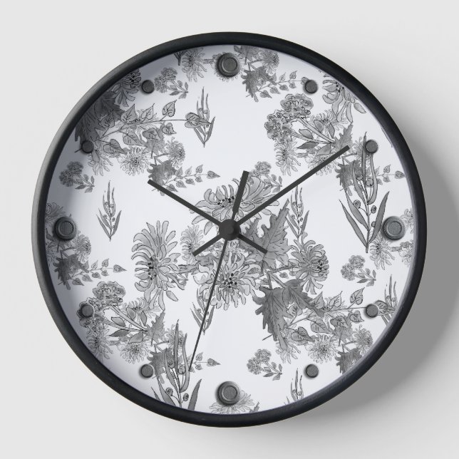 Lilac chrysanthemums , watercolor square wall cloc clock (Front)