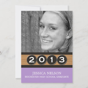Lilac Classy Keys Graduation Invitation