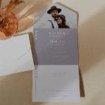 Lilac Clean Line Wedding Invitation<br><div class="desc">Modern and clean wedding invitation template featuring clean minimalist line with your initials. The background colour is lilac purple.</div>