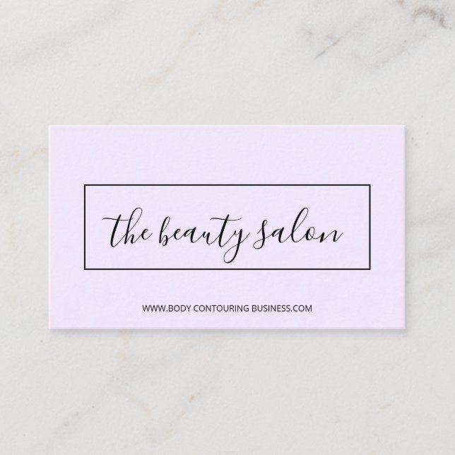 Lilac Clean Simple Design with rectangle frame Business Card (Front)