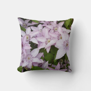 lilac ,clematis, beautiful, flower,lilac flower, throw pillow
