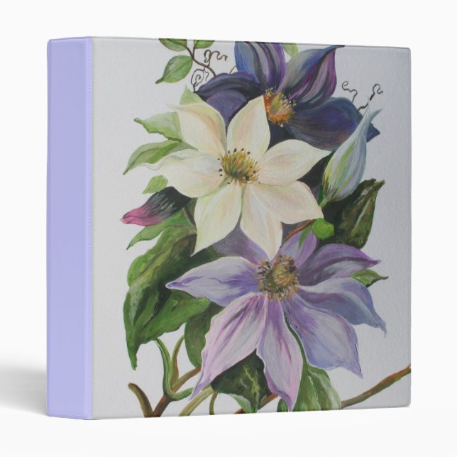 Lilac Clematis Vine Acrylic Painting Binder (Front/Spine)
