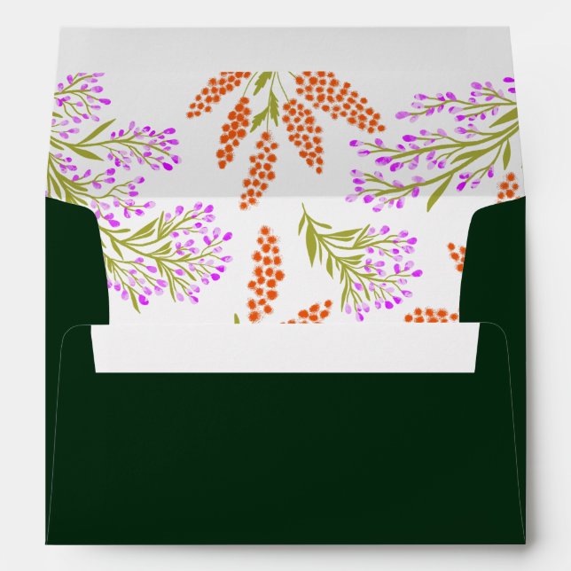 Lilac Colourful Wildflower Botanical Wedding  Envelope (Back (Bottom))