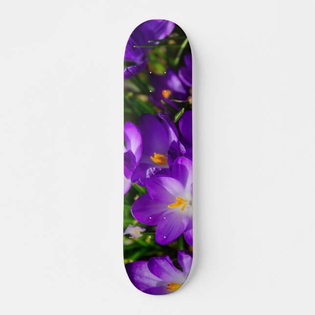 Lilac Crocuses Skateboard (Front)