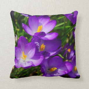 Lilac Crocuses Throw Pillow
