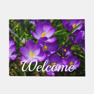Lilac Crocuses Welcome Doormat