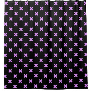 Lilac cross stitches on black