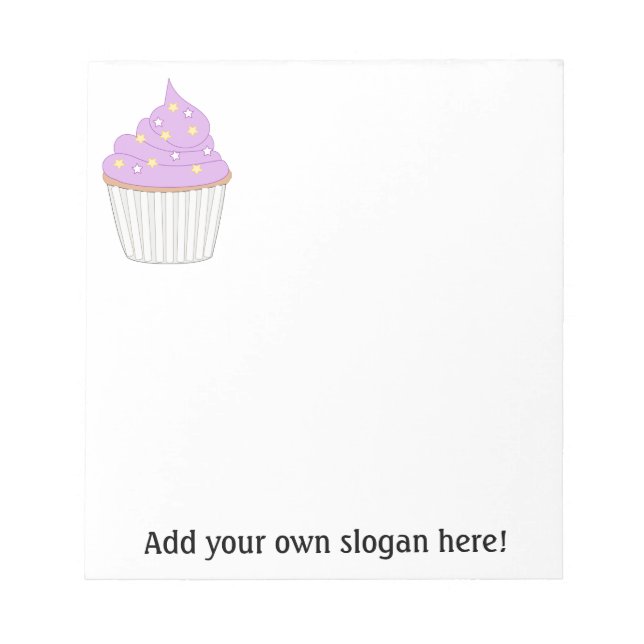 Lilac Cupcake - Personalize a Sweet Baking Graphic Notepad (Front)