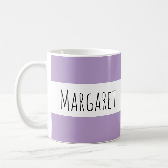 Lilac Custom Name Personalized  Coffee Mug (Left)