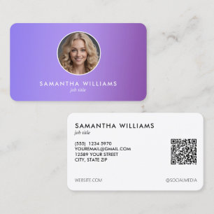 Lilac Custom QR Photo Business Card
