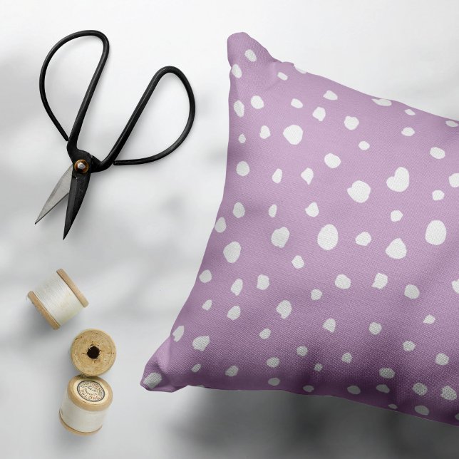 Lilac Dalmatian Spots, Dalmatian Dots, Dotted Accent Pillow (Creator Uploaded)