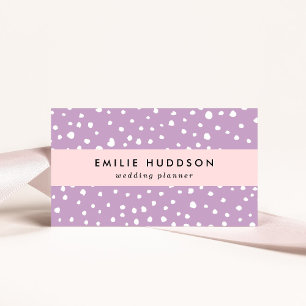 Lilac Dalmatian Spots, Dalmatian Dots, Dotted Business Card