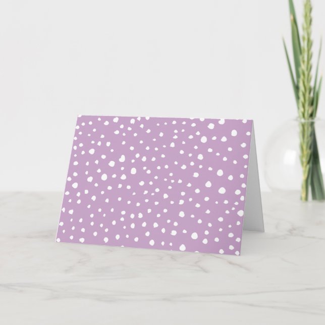 Lilac Dalmatian Spots, Dalmatian Dots, Dotted Card (Front)