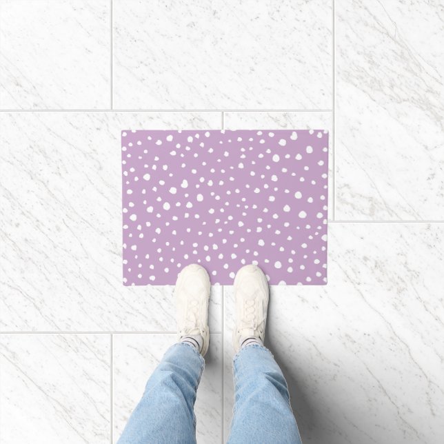 Lilac Dalmatian Spots, Dalmatian Dots, Dotted Doormat (Indoor)