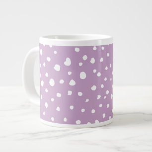 Lilac Dalmatian Spots, Dalmatian Dots, Dotted Large Coffee Mug