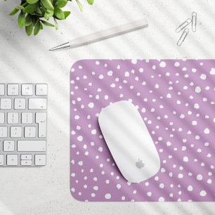 Lilac Dalmatian Spots, Dalmatian Dots, Dotted Mouse Pad