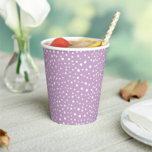 Lilac Dalmatian Spots, Dalmatian Dots, Dotted Paper Cups
