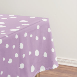 Lilac Dalmatian Spots, Dalmatian Dots, Dotted Tablecloth