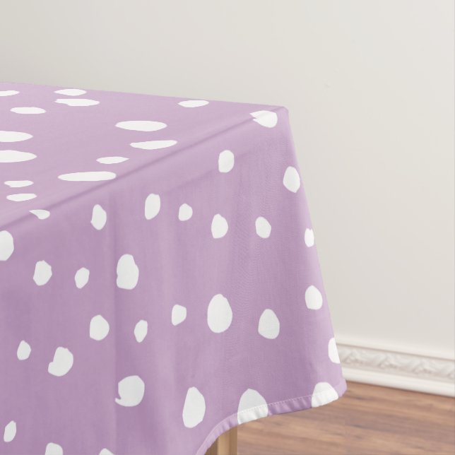 Lilac Dalmatian Spots, Dalmatian Dots, Dotted Tablecloth (In Situ)