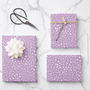 Lilac Dalmatian Spots, Dalmatian Dots, Dotted Wrapping Paper Sheet