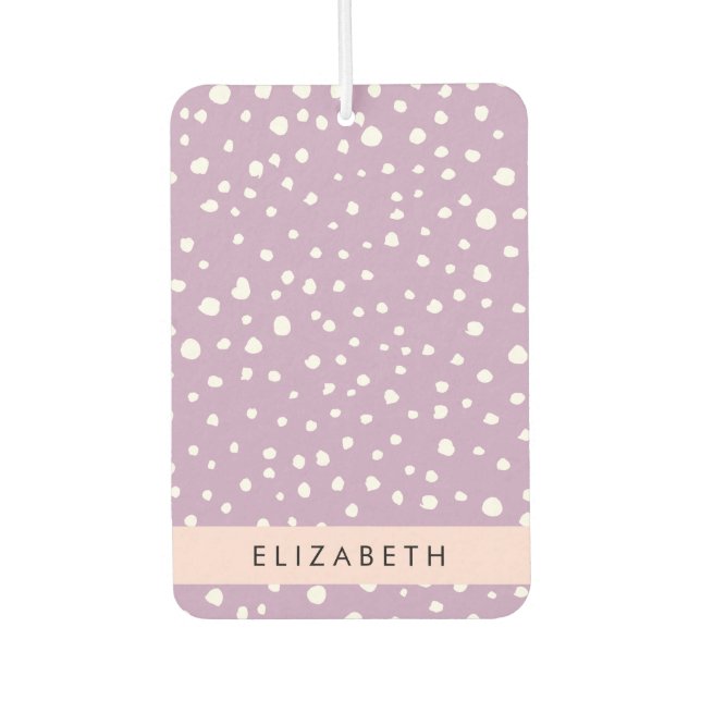 Lilac Dalmatian Spots, Dalmatian Dots, Your Name Air Freshener (Front)