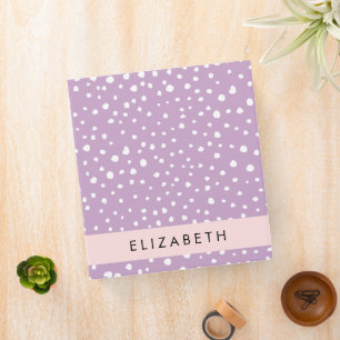 Lilac Dalmatian Spots, Dalmatian Dots, Your Name Binder