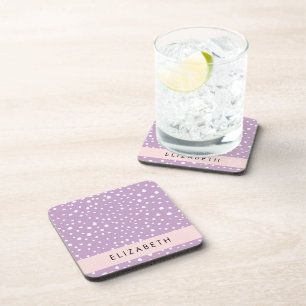 Lilac Dalmatian Spots, Dalmatian Dots, Your Name Coaster